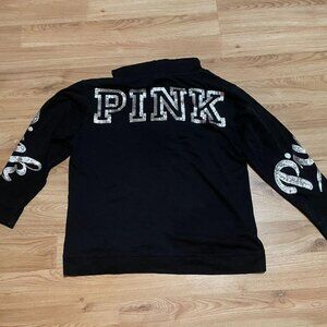 pink oversized sequined hoodie